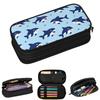 Astucci Pattern Squali Oceano Creature Marine per Regali Studenti Portapenne Astuccio Grande Capacità Astuccio per Matite