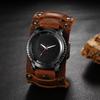 JEWELRYWE Wristwatch with Leather Strap, Waterproof, Analogue Display, for Men`s Brown