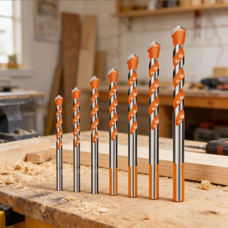 Concrete Drill Bit Four-Edge Serrated Drill Bits 1/4 Shank High Hardness Steel Metal Drill For Brick