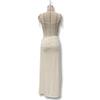 Women's Sexy Lace Off Shoulder Spaghetti Strap Bodycon Maxi Dress with Slit and Patchwork Sheer Cutout