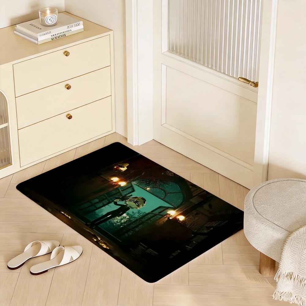 M Murder Drones Floor Mat Eco Flannel Doormat Non Slip Odorless Indoor Floor Rug Soft Short Plush Home Mat