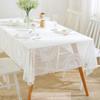 Elegant Lace Tablecloth - Polyester Rectangular French Romantic Design, Intricate Floral Patterns, Perfect for Home Dining Table Decoration