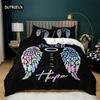 Three-Dimensional Cartoon Angel Quilt Cover Angel Wing Bed Ensemble Fine Microfiber Flower Comforter Cover Full King Dimension Size For Girls Kids