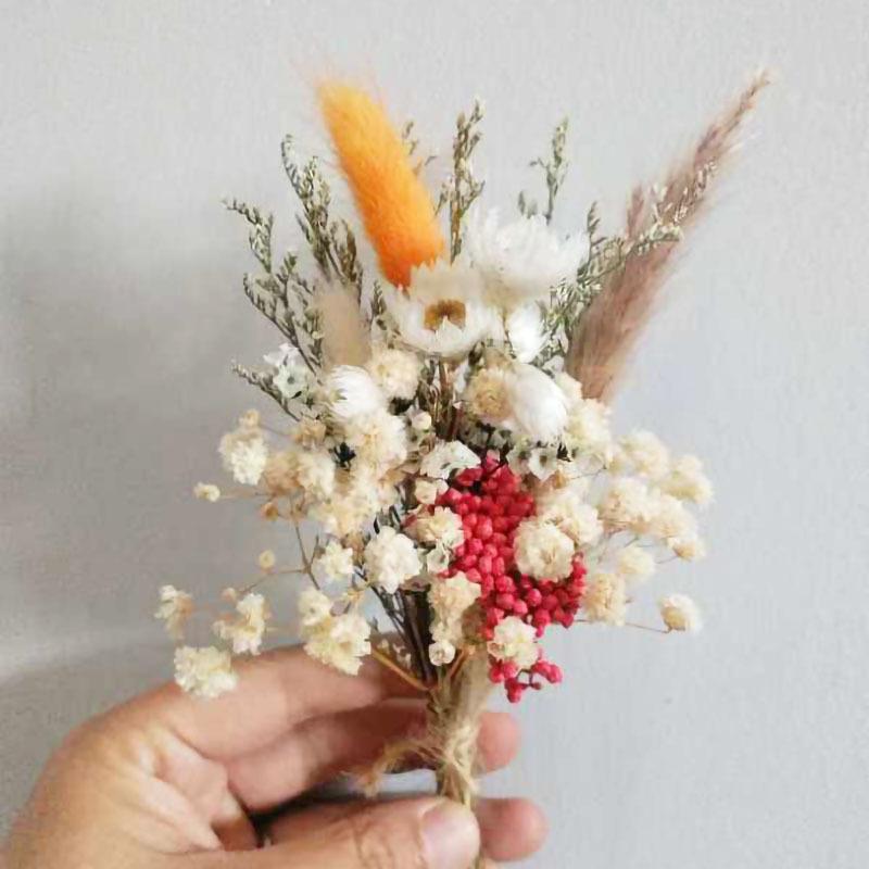 Mini Bukiet, Dekoracja Domu Samochodu, Zawieszka Świąteczna, Pamiątka Ślubna, Suszone Kwiaty, Bukiet z Wiecznych Kwiatów
