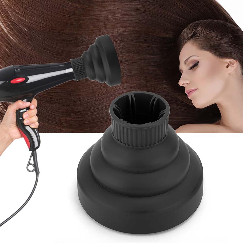 Professional Folding Hair Dryer Diffuser Cover Hairdressing Blower Wind Cover (Black)