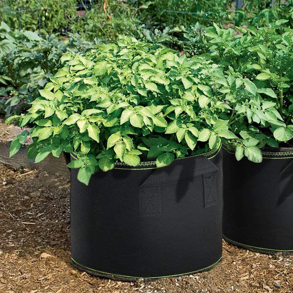 Garden Planting Potato Container Vegetable Plant Grow Bag Felt 5/7/10 Gallon Flower Pot