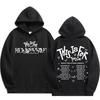 TWICE This Is For World Tour Hoodie, Schwarz-Weiß-Mitglieder-Fotostreifen & Doodle-Stadt Beidseitiger Druck K‑Pop-Fan Pullover Sweatshirt