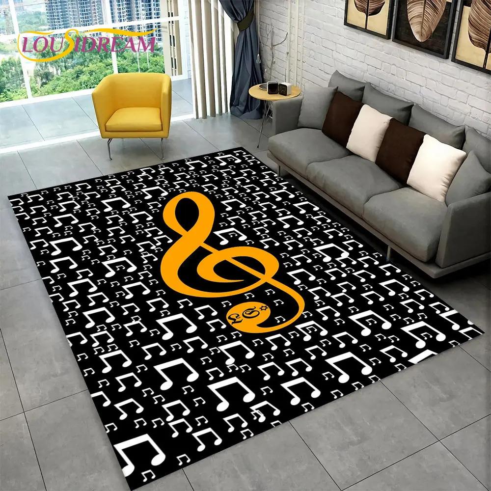 3D Müzik Nota Piyano Sanat Alan Kilim Büyük, Oturma Odası Yatak Odası Kanepe Paspas Dekor için Halı Kilim, Çocuk kaymaz Zemin Mat