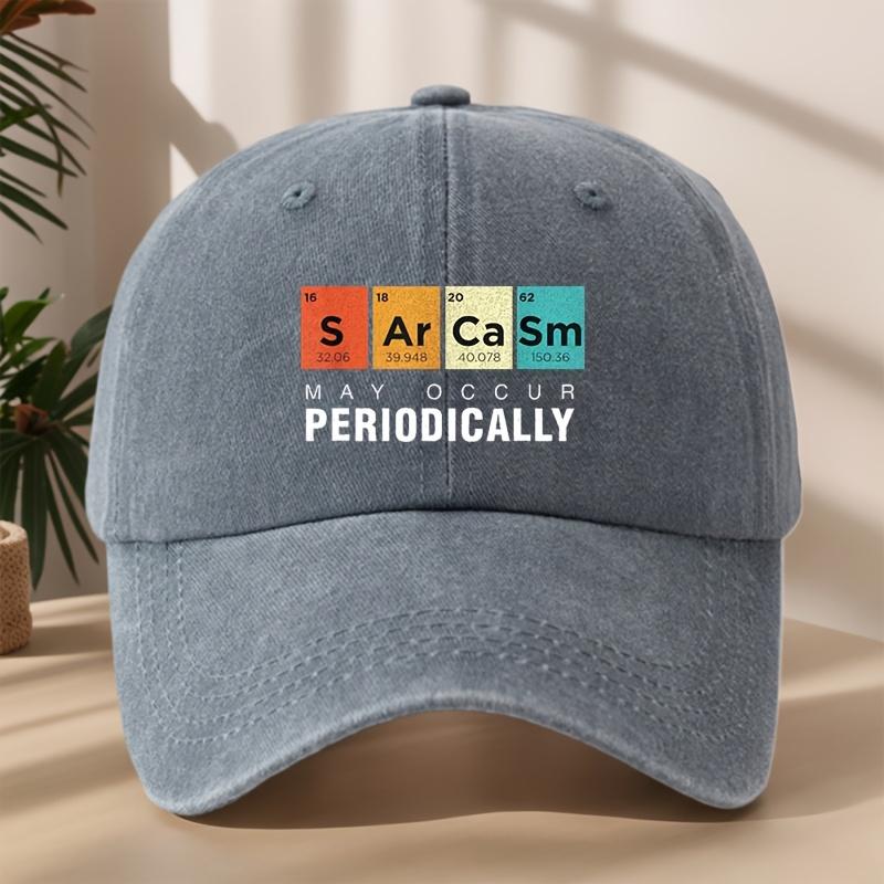 PERIODICALLY Personalized Slogan Printed Baseball Cap Classic Washed Old Retro Peaked Cap Soft Top Comfortable Adjustable Sun Visor