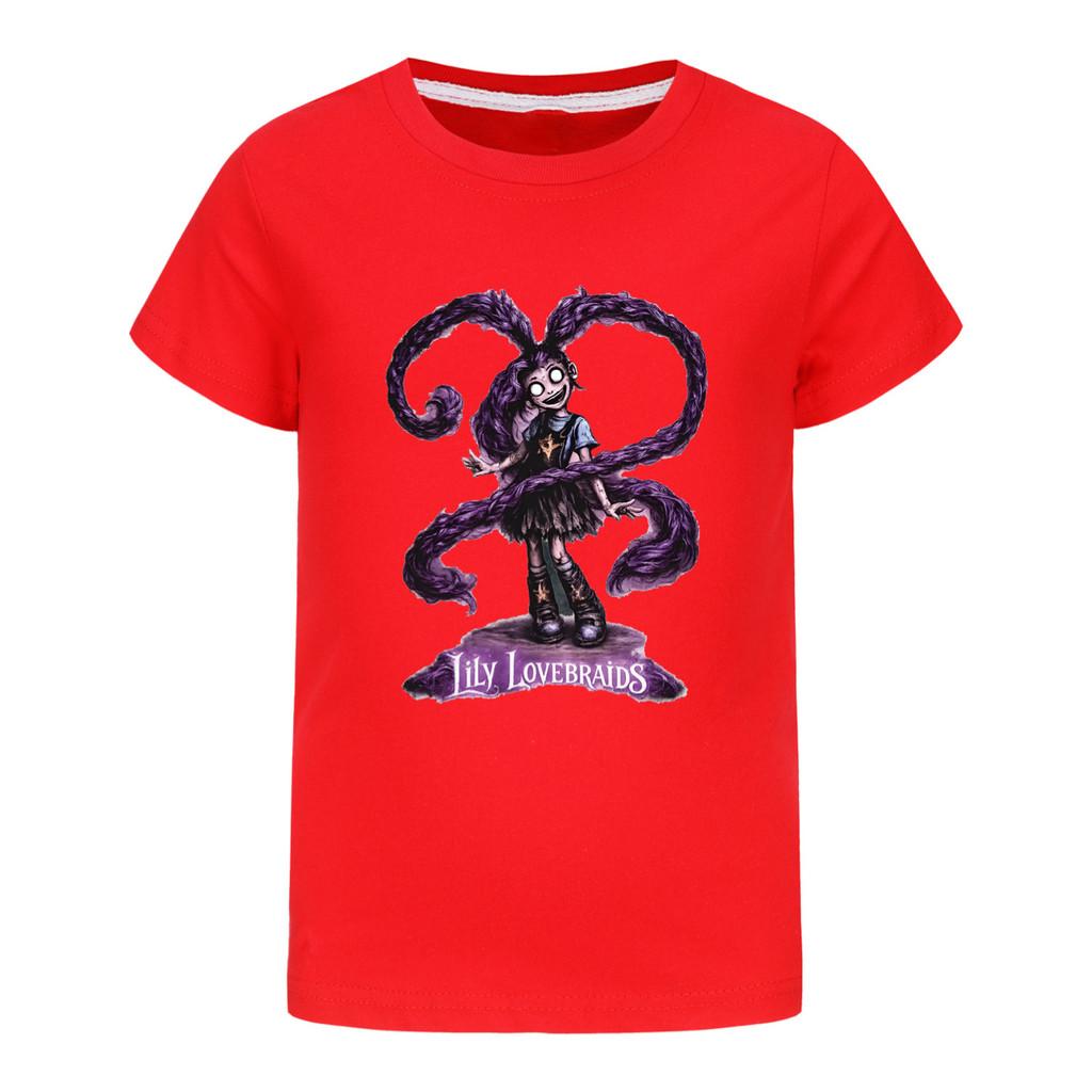 5582 Meisjes Bobi Time Lily Print T-shirt met Korte Mouwen