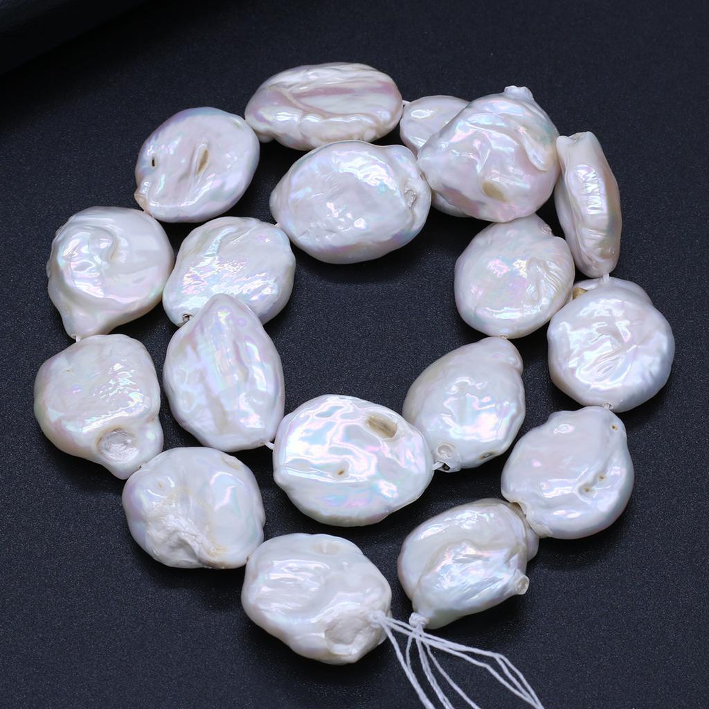 1String, 18×20-20×22mm Baroque Natural Freshwater Irregular Pearls 36cm Loose Beads for Handmade Jewelry Craft Supplies, DIY Holiday Gifts