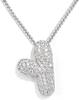 Cz Zircon Fat Initial A-Z Letters Balloon Bubble Pendant Necklace For Women Men Stainless Steel Box Chain Hip Hop Iced Jewelry