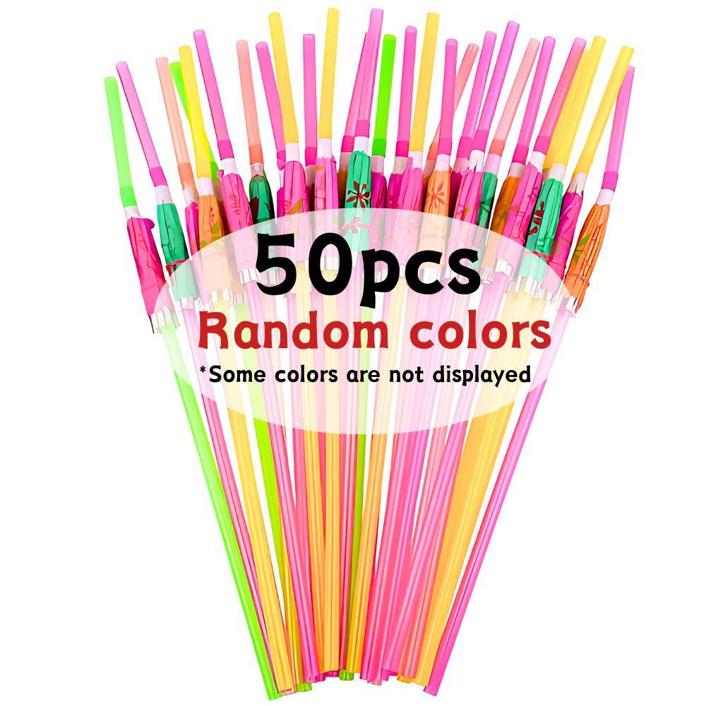20/50/120pcs Plastic Umbrella Straw Mixing Colors Pool Beach Carnival Camping Holiday Team Party Bar Drinks Decorations YMY
