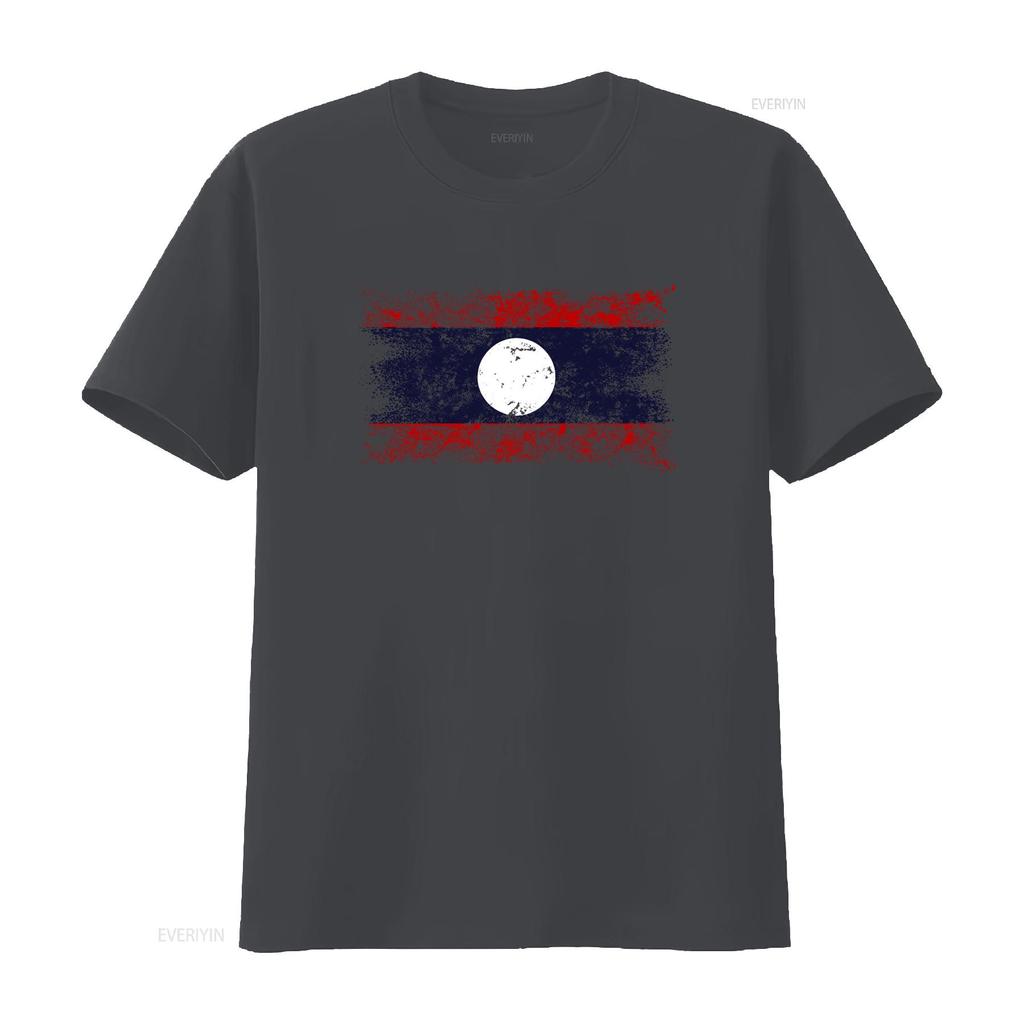 LAOS VINTAGE FLAG MENS T SHIRT TEE XS S M L XL 2XL 3XL 4XL 5XL Retro Style with Print vintage Washed Comfortable Stylish