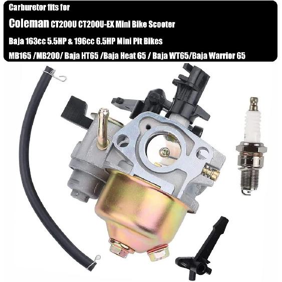 

Carburetor Compatible with Coleman Powersports 196cc CT200U CT200U-EX Trail 200 Mini Bike Baja HT65 WR65 Carb with Gaskets Fuel Line Filter