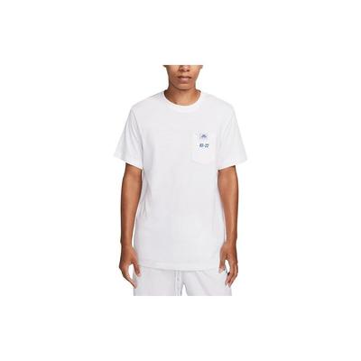 Round Neck Printed Casual Short Sleeve T-Shirt Men Tops White DX1082-100