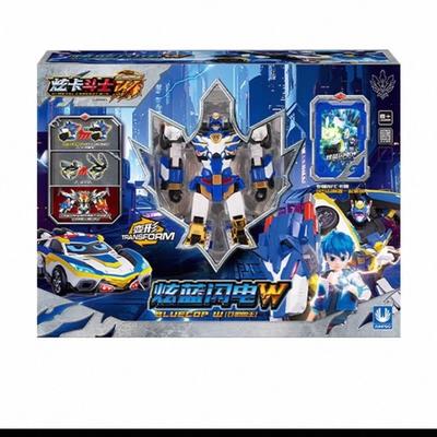 Metalowy Cardbot S NIEBIESKI COP W Transformujący się Robot Drużyna Samochód Karta Zabawka Figurka Akcji ABS Model Transformacji Prezent dla Dzieci