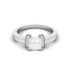 2.02 Cts Cushion Shape Pearl Art Deco Shank 925 Sterling Silver Wedding Women Ring