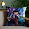 C-Coraline Anime Pillow Case Anti-Dustmite Pillowcase Invisible Zipper Silky Short Plush Sofa Cushion Cover