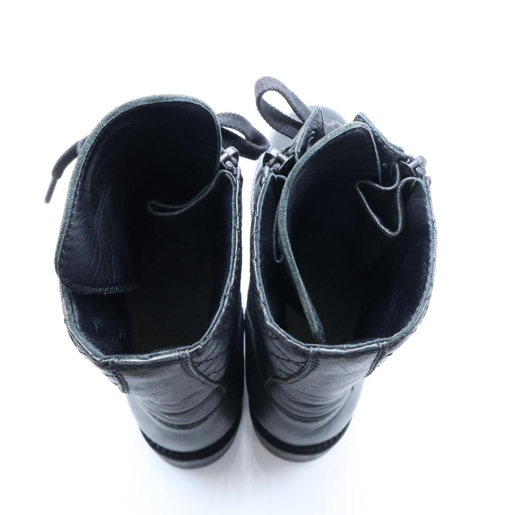 CHANEL G29324 CC Logos Matelasse Zip Design Lace-Up Leather Short Boots shoes 39 blackUsed