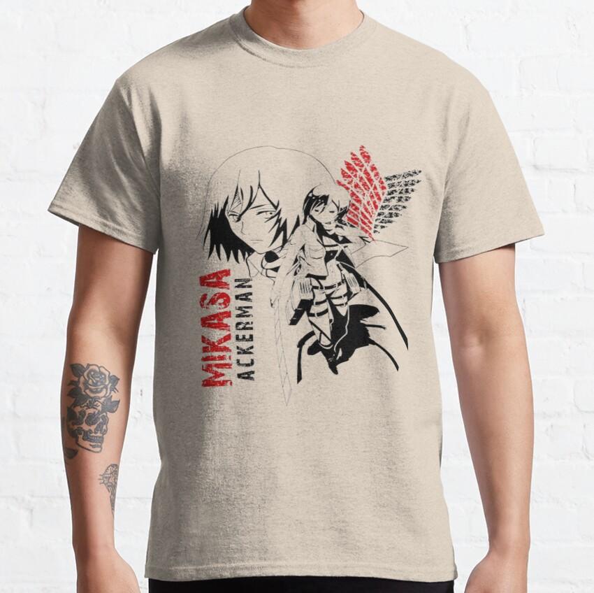 Shingeki No Kyojin Mikasa Żołnierz Ackerman Attack On Titan Shingeki Mang Krótki Rękaw AOT Koszulka Anime dla mężczyzn Bawełna 6XL Góra