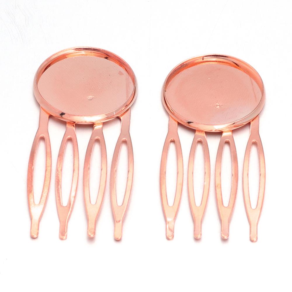 5-10pcs/lot 4/10 Teeth Metal Hair Comb Clips Hairpin Base Setting Round Cabochon Cameo For Jewelry Making DIY Hair Acessories