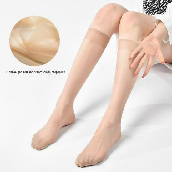 "2024 Spring Women's Crystal Beauty Anti-snag Mid-tube Non-slip Calf Socks"