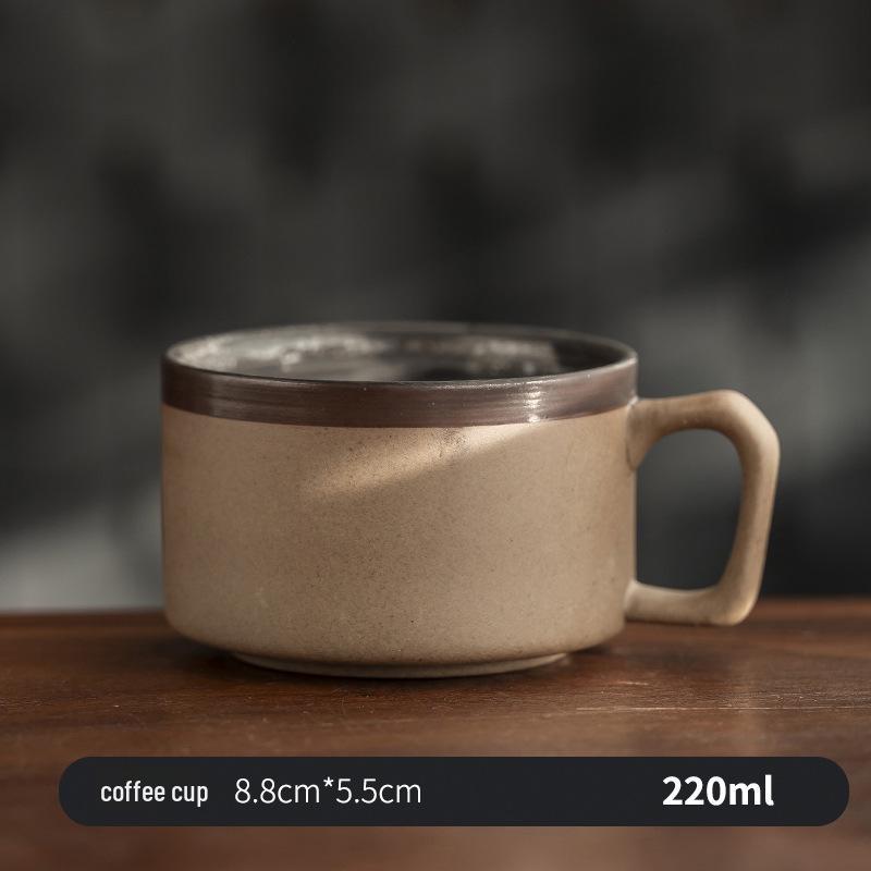

Handcrafted Retro Red Clay Coffee Cup & Saucer Set - Rustic Milk & Breakfast Mug Gift