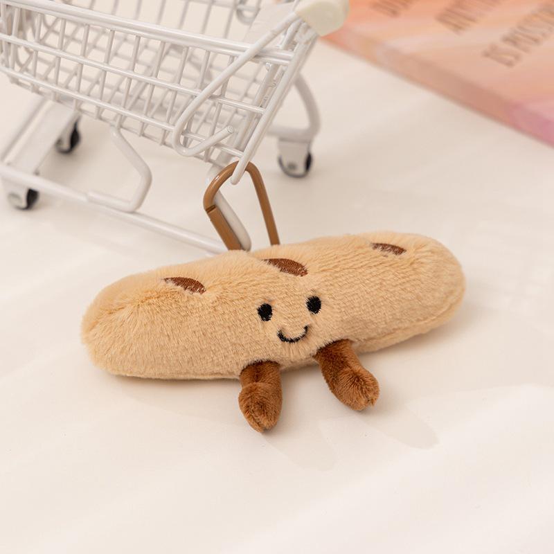 Moe French Baguette Plush Doll – Cute Bread Stuffed Toy Keychain & Backpack Pendant