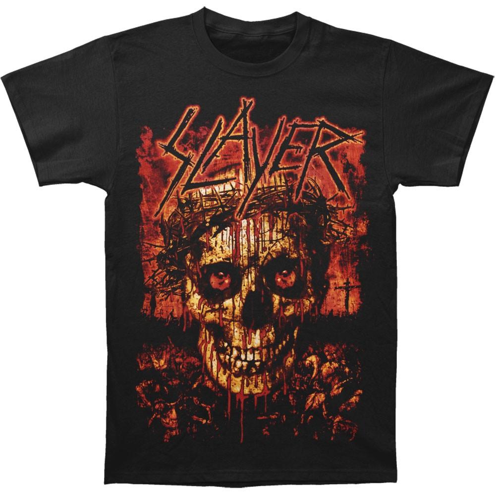 Men s Slayer Crowned Skull T-shirt Small Black S