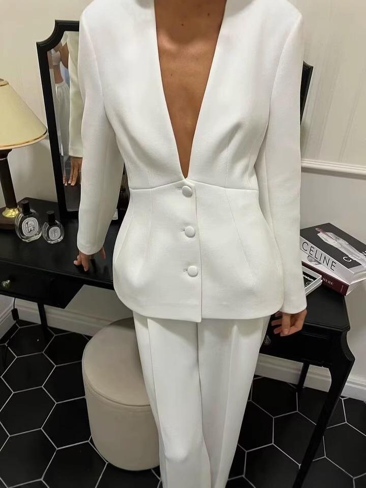 Autumn 2024 Women's Lapel Solid Color Versatile Commuter Jacket