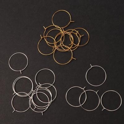 Wire Hoops DIY for Party,Bar Wine Gift Glass Tags Wine Rings Earring Hoop Material Glass Charm