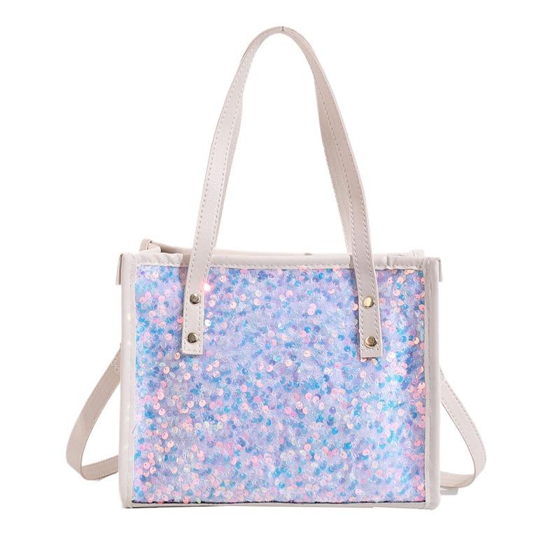 Pu Women's Bag Small Square Bag Handbag New Shoulder Bag Sweet Sequined Messenger Bag Bag Bag