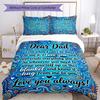 Love Letter Dad 3‑Piece Bedding Set,Soft Breathable Duvet Cover with 18 Pillowcases,Multi‑Scene for Bedroom Dorm,Perfect Holiday Birthday Gift for Fam