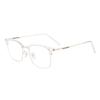 New metal half frame business anti-blue light myopia glasses frame men's simple eyebrows retro flat mirror