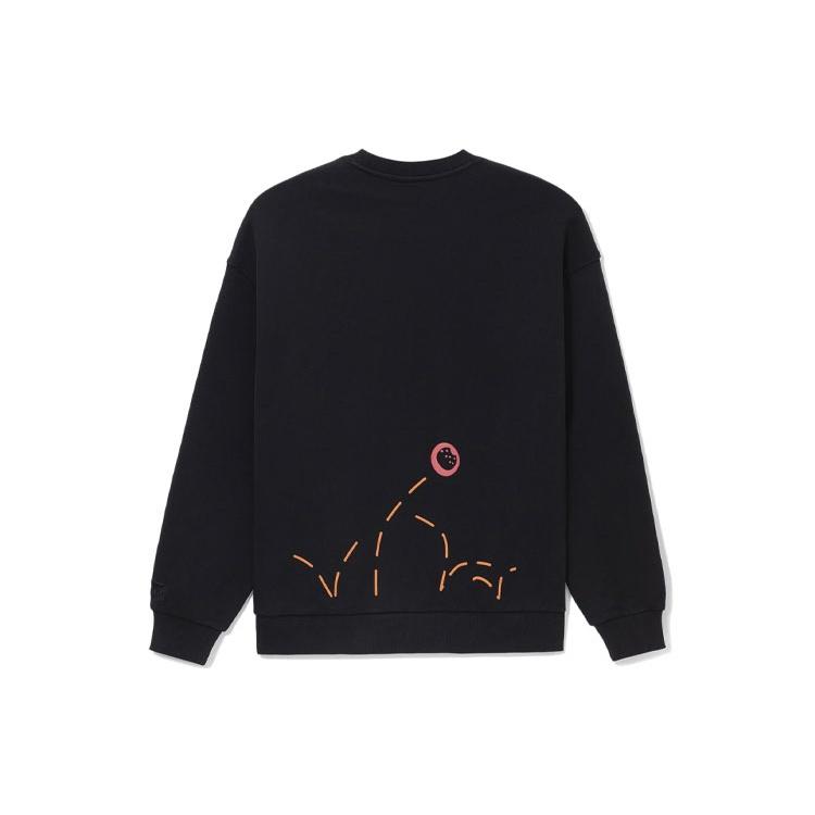 Li-Ning X Disney Crossover Series Cartoon Alphabet Printing Pullover 'Black' Unisex AWDS547-1