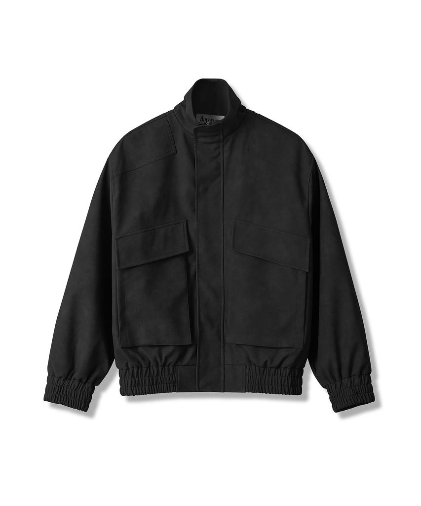 Avandress Glossy Art Leather Big Pocket Jacket Black