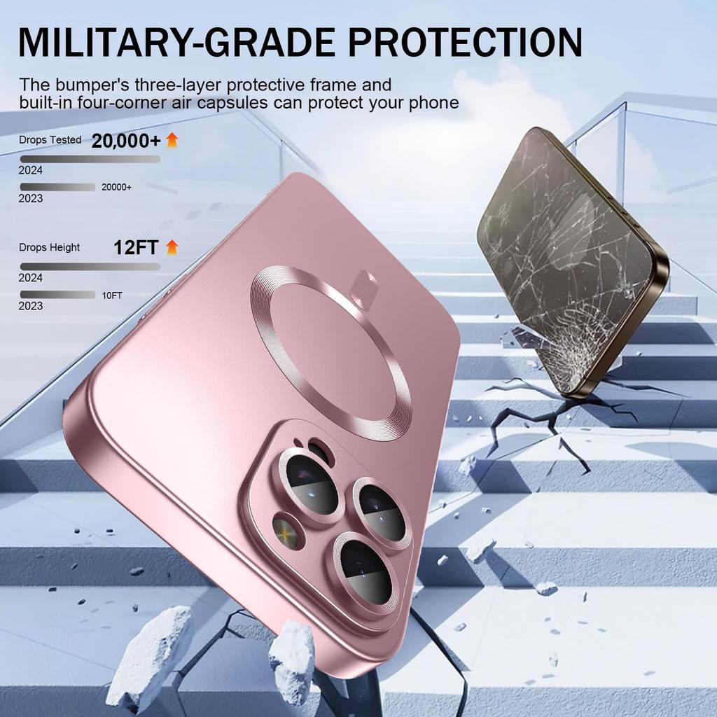 For iPhone 15 Pro Max Case Compatible with MagSafe Ultra Thin TPU Phone Cover with Lens Protection