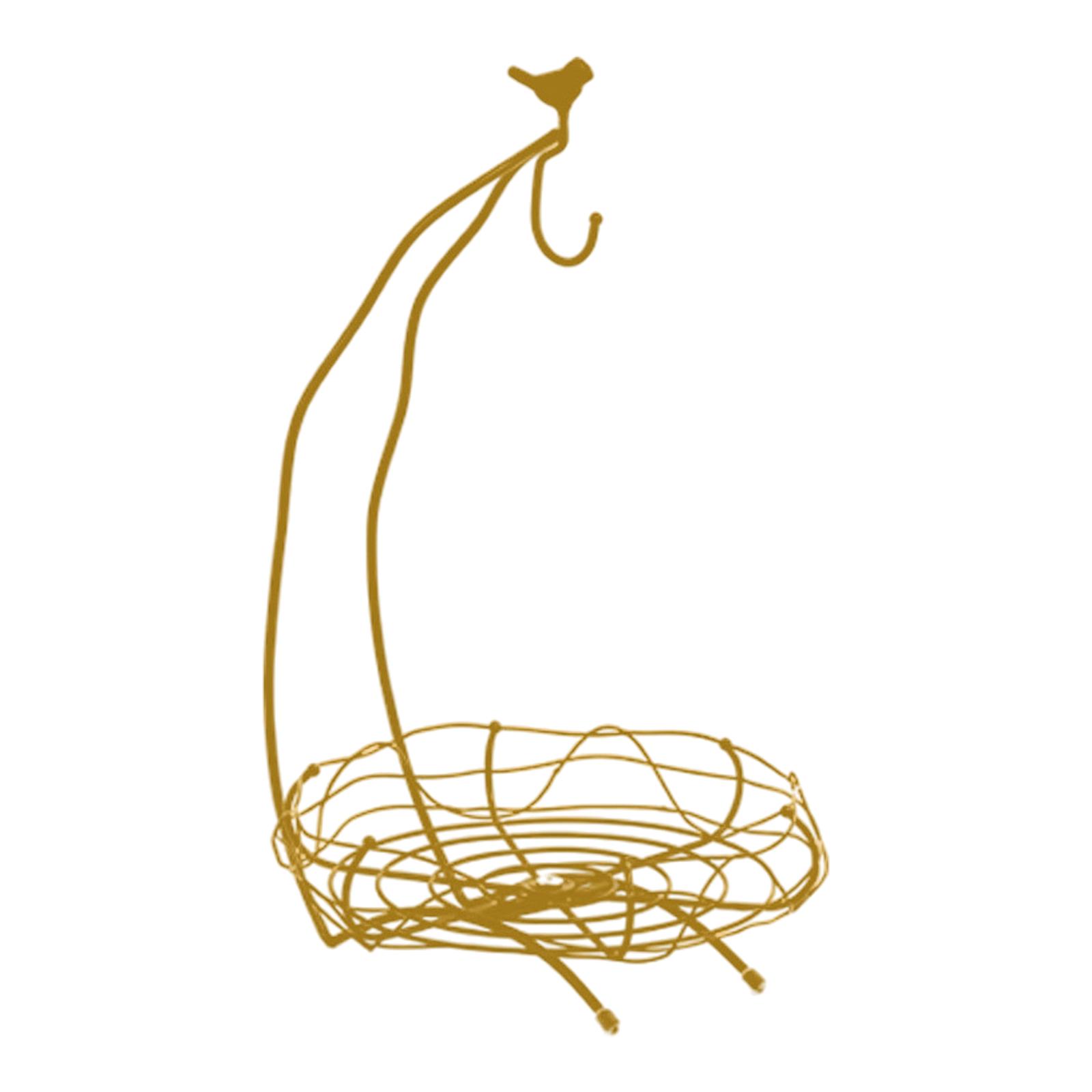 Contemporary Iron Fruit Basket Delicate Metal Fruit Storage Basket for Enhancing Nordic Inspired Kitchen Space золотой