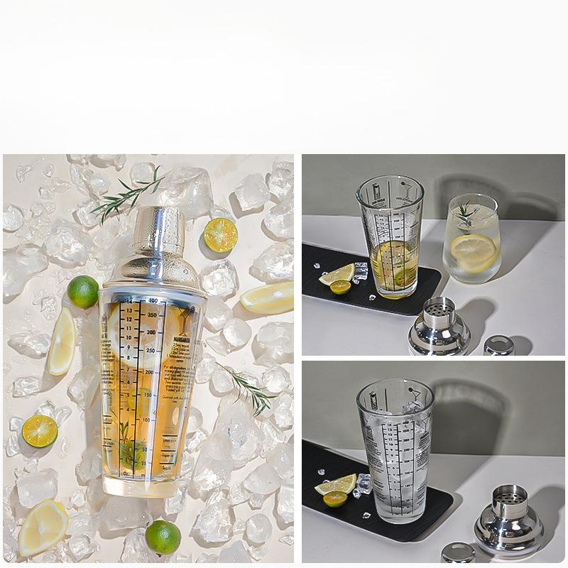 Zestaw koktajlowy ze stali nierdzewnej ze stojakiem do przechowywania, shaker, shaker bostoński, specjalność barowa