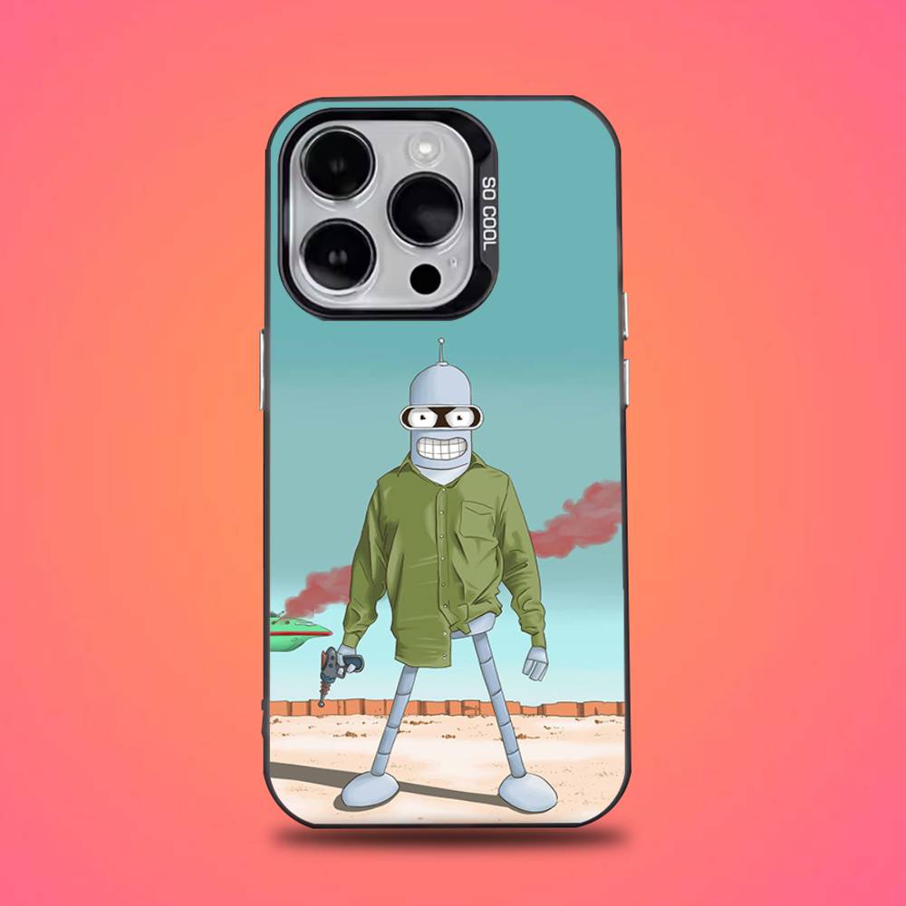

Cartoon F-Futurama Robot Phone Case For iPhone 16,15,14,13,12,11,Pro,Max,Plus,Mini,XS,SE Anti Fall Black Matte Hard Bumper iPhone16promax
