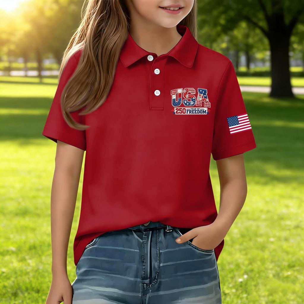 Children's Daily Casual Short-sleeved Print Tops T-shirts Shirts