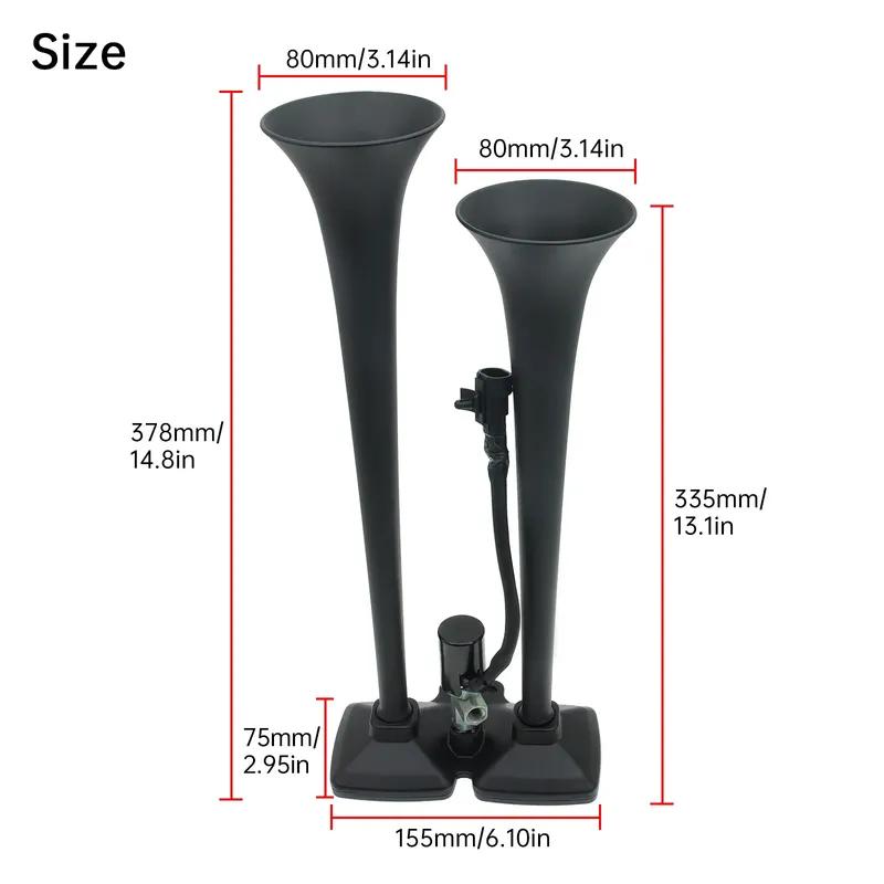 24V Car Dual Trumpet Air Horn Loud Electric Horn Solenoid Valve Loud Speaker Siren For Car Boat truck Trailer Auto Parts