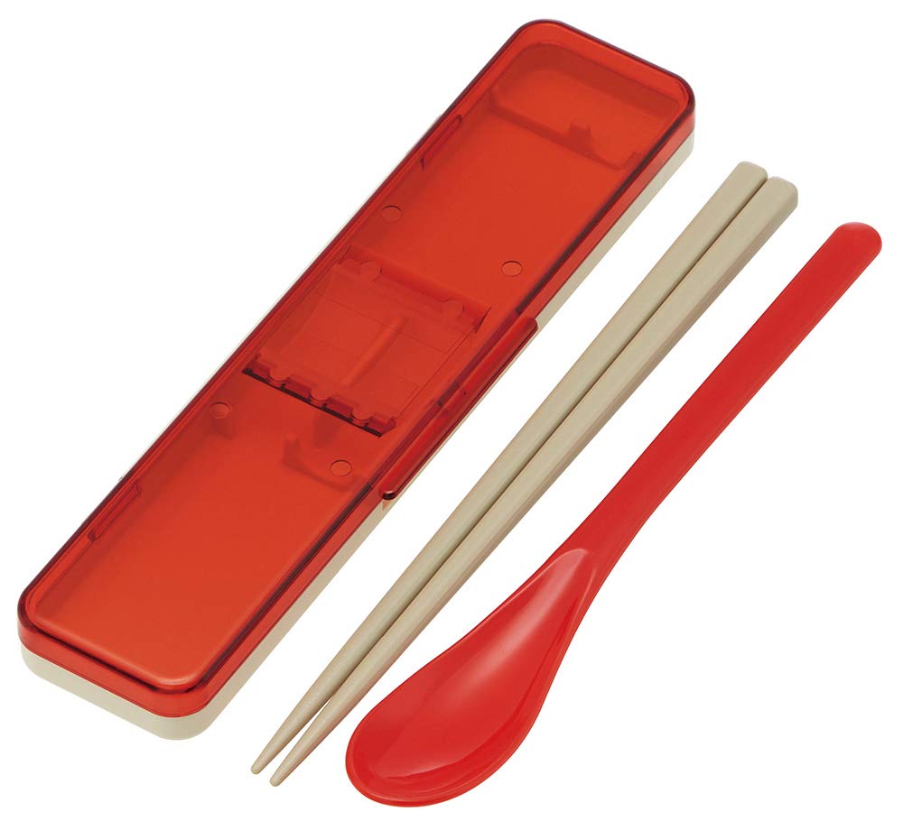 Skater Chopsticks and Spoon Combo Bento Adult Silent Silicone Made In Retro French Set, 18cm, Antibacterial, Box, Size, Cushions, Japan, Style,
