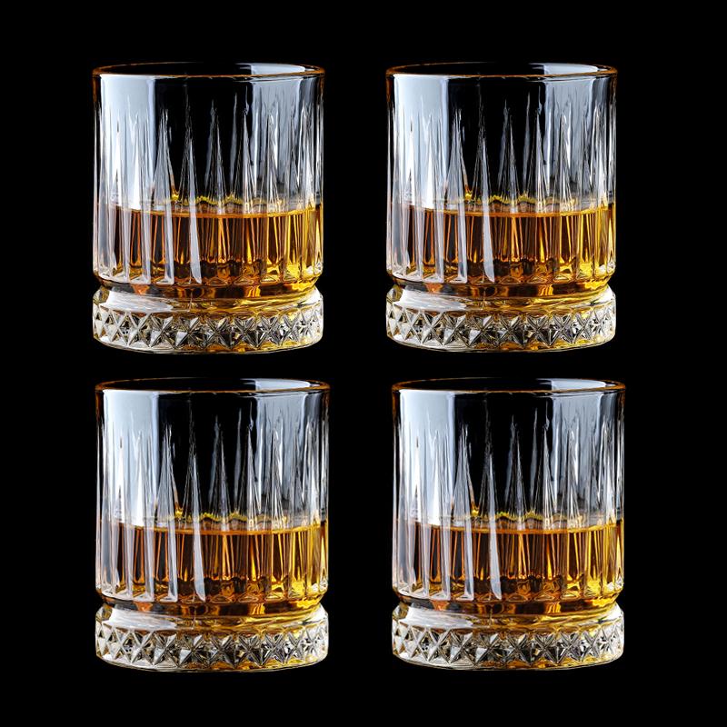 4pcs Glass for Drinking 8oz Whiskey Cup Set Transparent Crystal Diamond Painting Cup Juice Cocktail Glass Household Drinkware