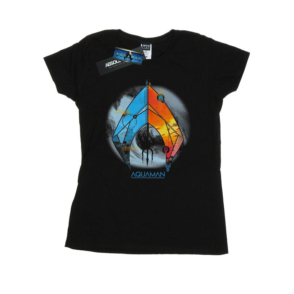 DC Comics Womens/Ladies Aquaman Tropical Logo Cotton T-Shirt