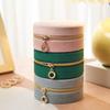 Velvet Round Portable Jewelry Storage Box for Earrings, Necklaces, Rings, and Ornaments