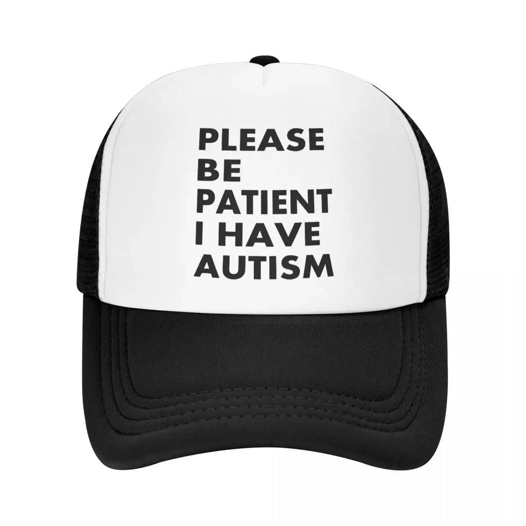 Personalized Please Be Patient I Have Autism Trucker Hat for Unisex Women Adjustable Adult Baseball Cap Outdoor Dad Hat