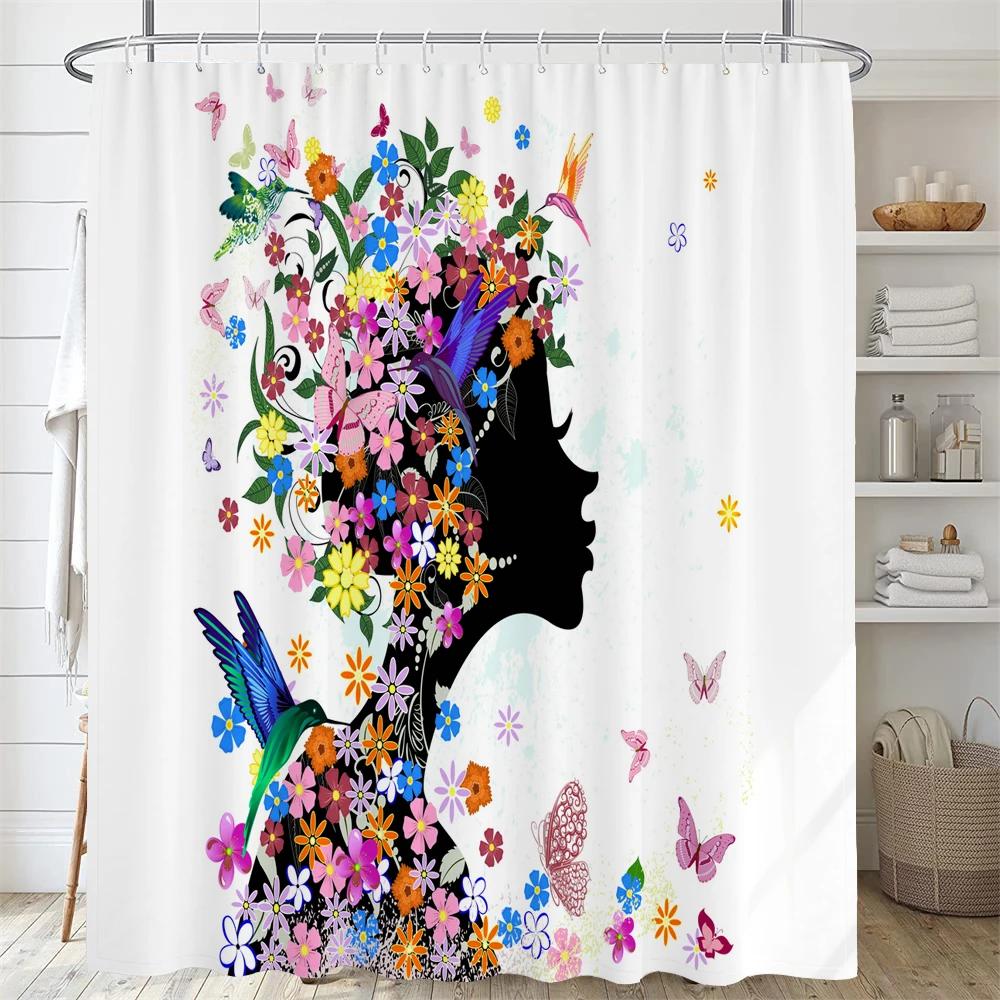 Beautiful Butterfly Waterproof Fabric Shower Curtains 3D Printing Bath Curtain For Bathroom Bathtub Decoration With Hooks