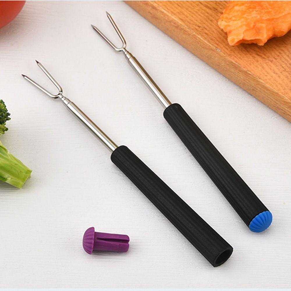 6Pcs V-Shaped Fondue Forks Stainless Steel Grilling Fork Barbecue Fork Set Camping